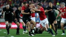 Owen Farrell and Johnny Sexton in action for the British & Irish Lions against New Zealand in 2017