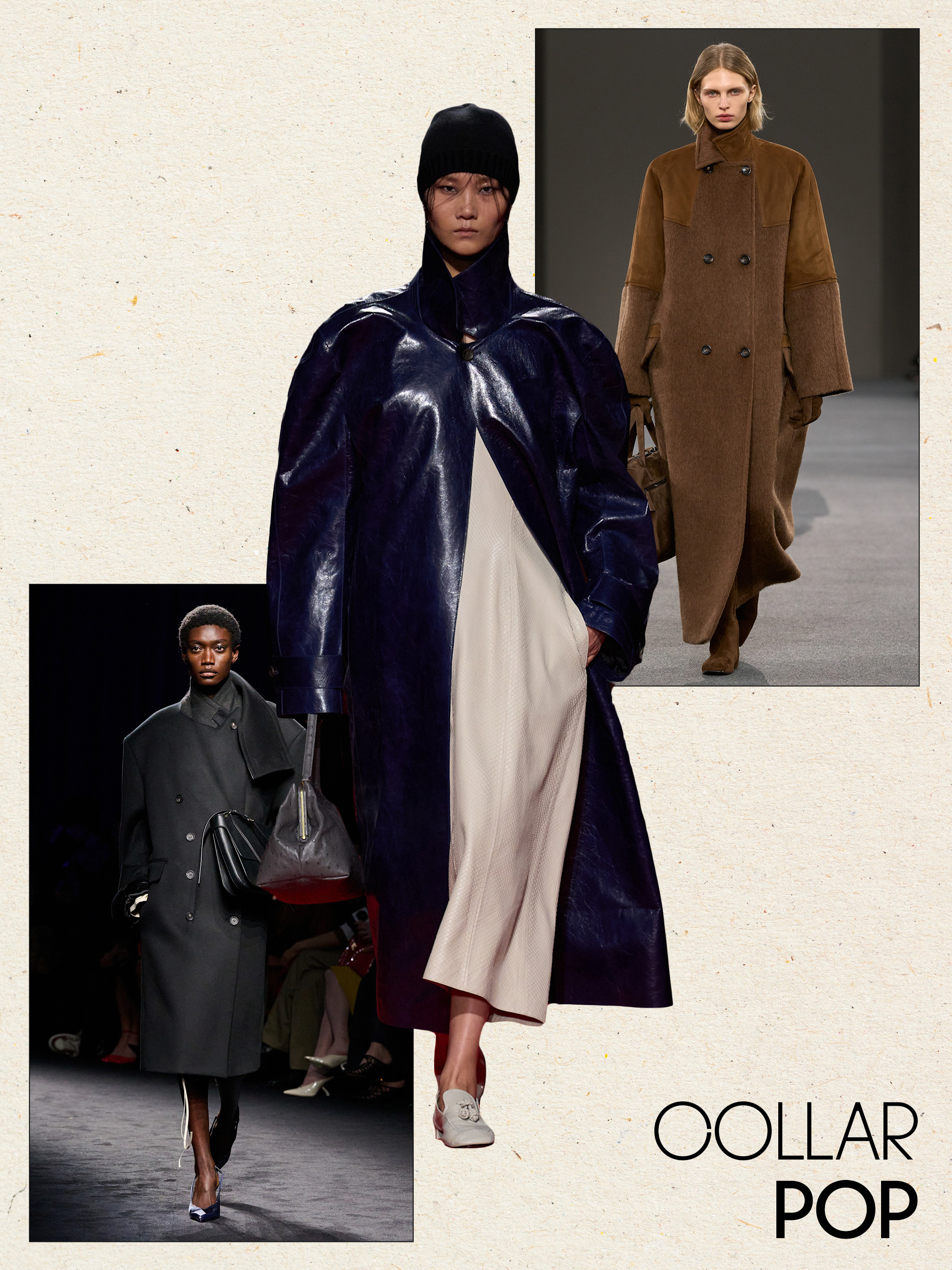 a collage of runway images featuring the biggest trends from Milan fashion week fall/winter 2026