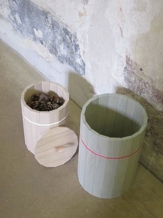 Wooden colour bins