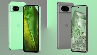 Renders of the Google Pixel 8a and Pixel 8