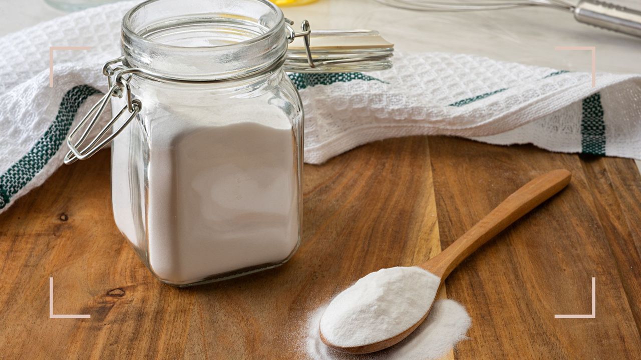 Jar of baking soda used for cleaning to support a guide on what not to clean with baking soda