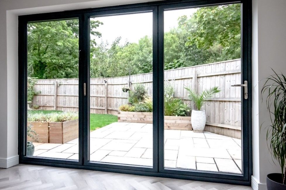 Aluminium black bifold windows