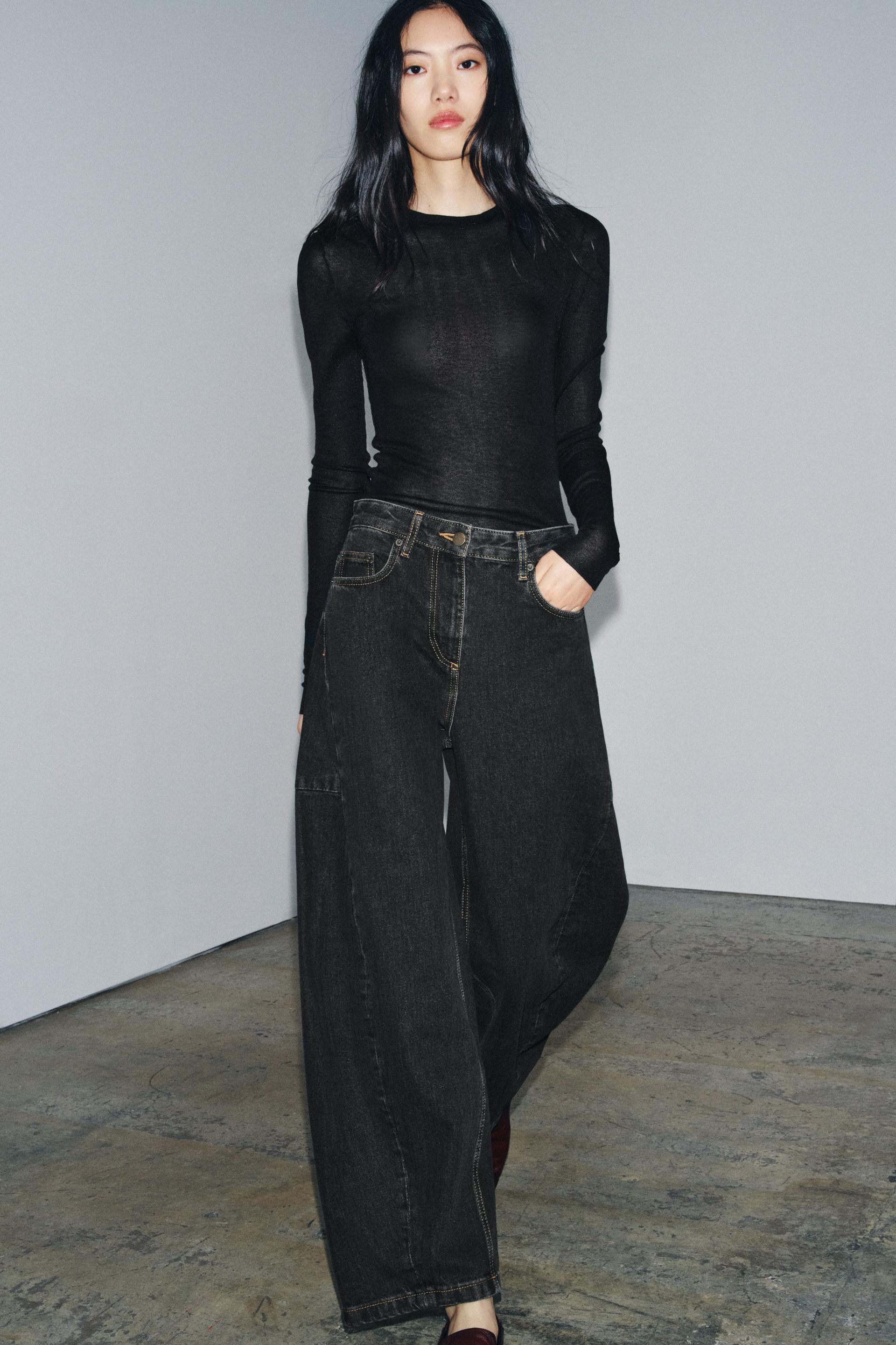 Zw Collection Mid-Rise Barrel Jeans