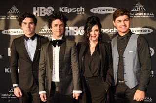 The Armstrong family at the Rock And Roll Hall Of Fame Induction Ceremony in 2015