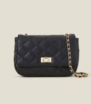 Quilted Cross-Body Bag Black