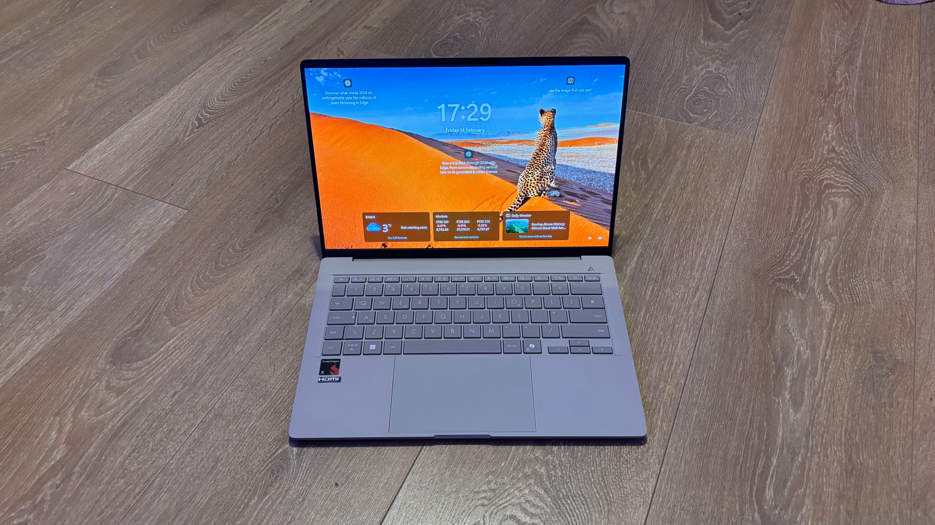 Asus Zenbook A14 laptop at Windows 11 login screen