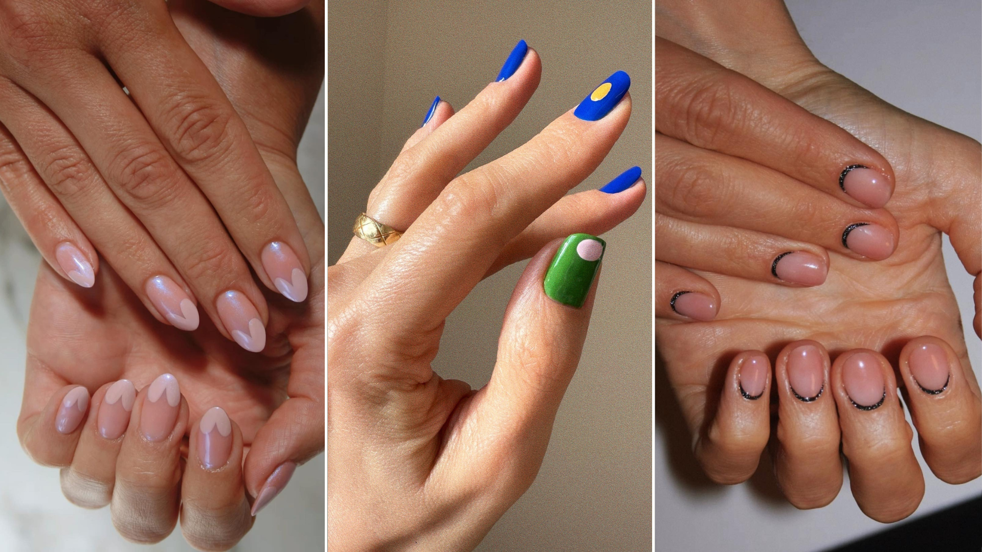 Collage of simple nail designs