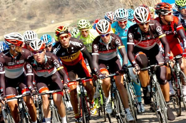 Cancellara patrolling the front for RadioShack-Nissan.