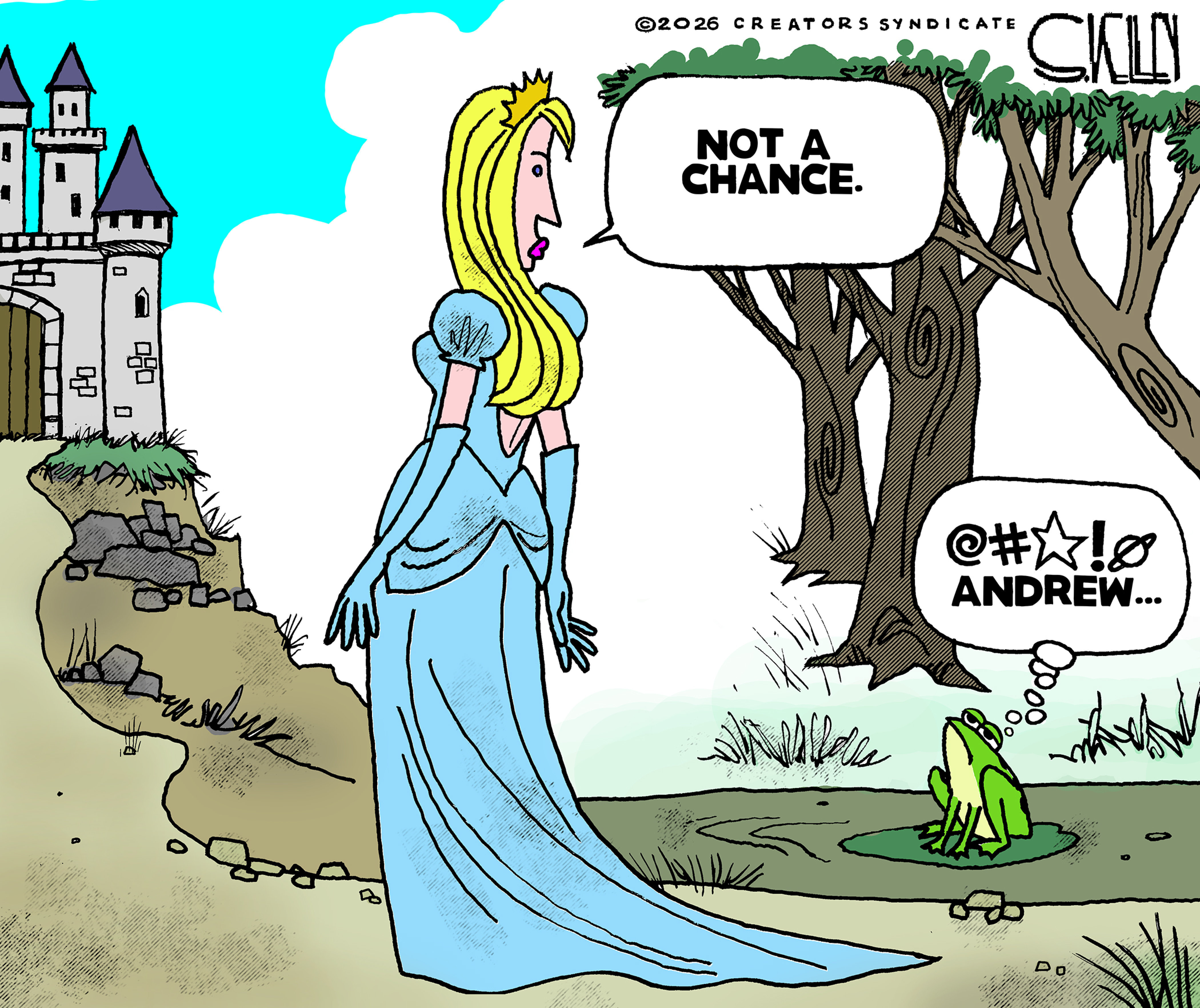 A beautiful blond princess walks past a frog on the way to her castle. She says to the frog, &amp;ldquo;Not a chance.&amp;rdquo; The frog looks disappointed and thinks to himself, &amp;ldquo;(expletive deleted) Andrew&amp;hellip;&amp;rdquo;