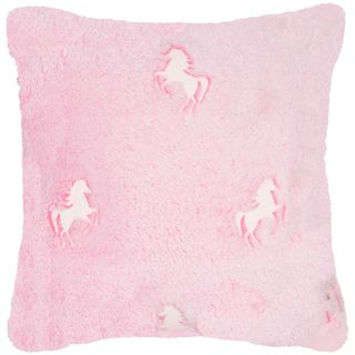 pink colour cushion with unicorn design
