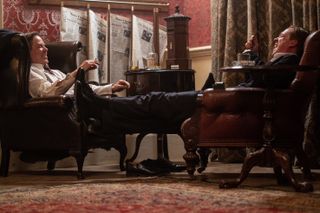 Nicholas Elliott (Damian Lewis) and Kim Philby (Guy Pearce) in A Spy Amongst Friends