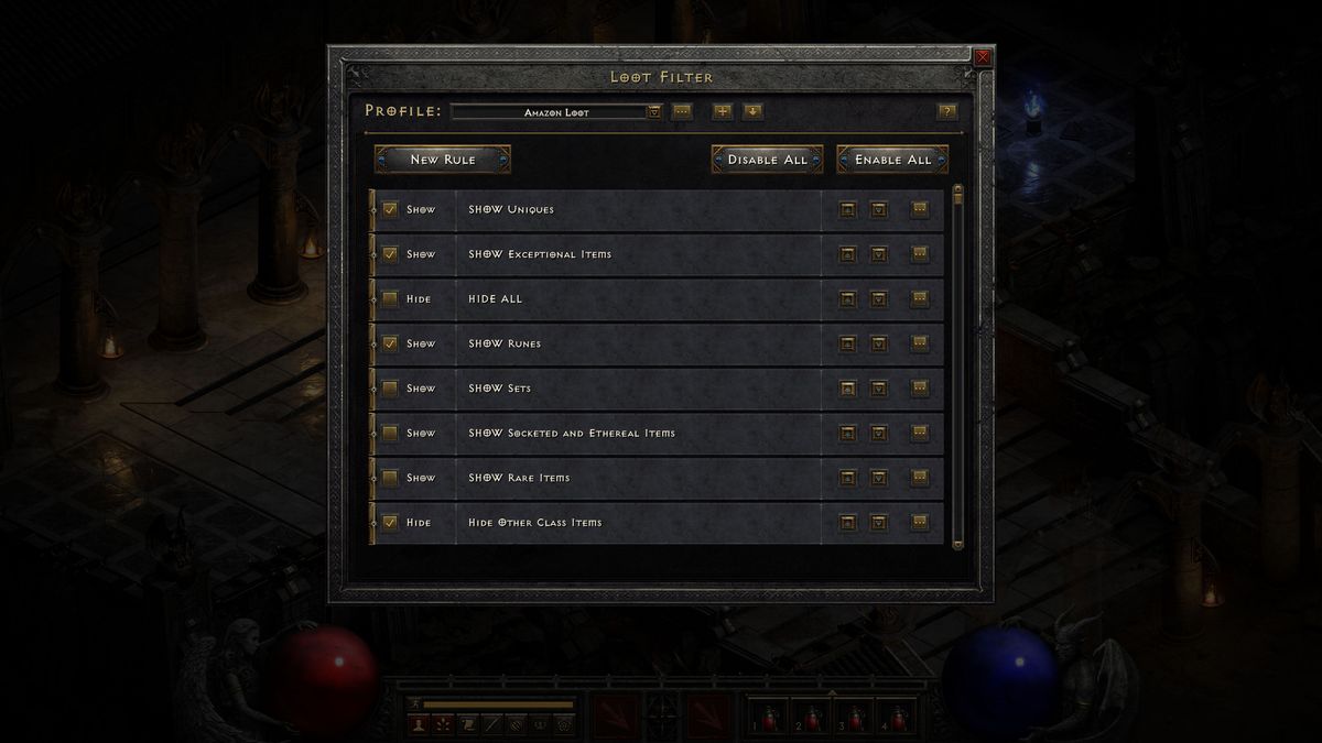 Gameplay images of Diablo 2 Warlock