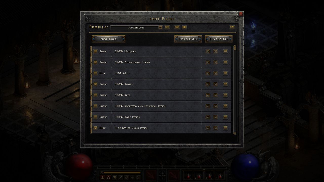 Gameplay images of Diablo 2 Warlock