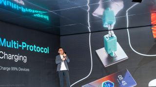 Infinix AI charging system presented on stage