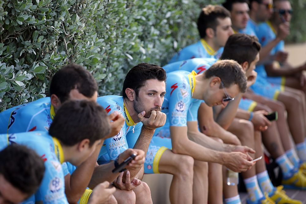 The Astana riders await the show