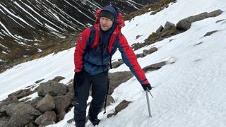 Mountaineering in the Cimalp Cosmiques Jacket