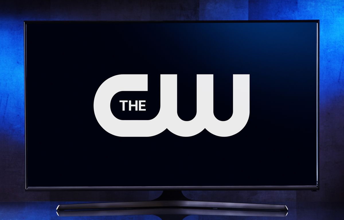 The CW network logo on TV