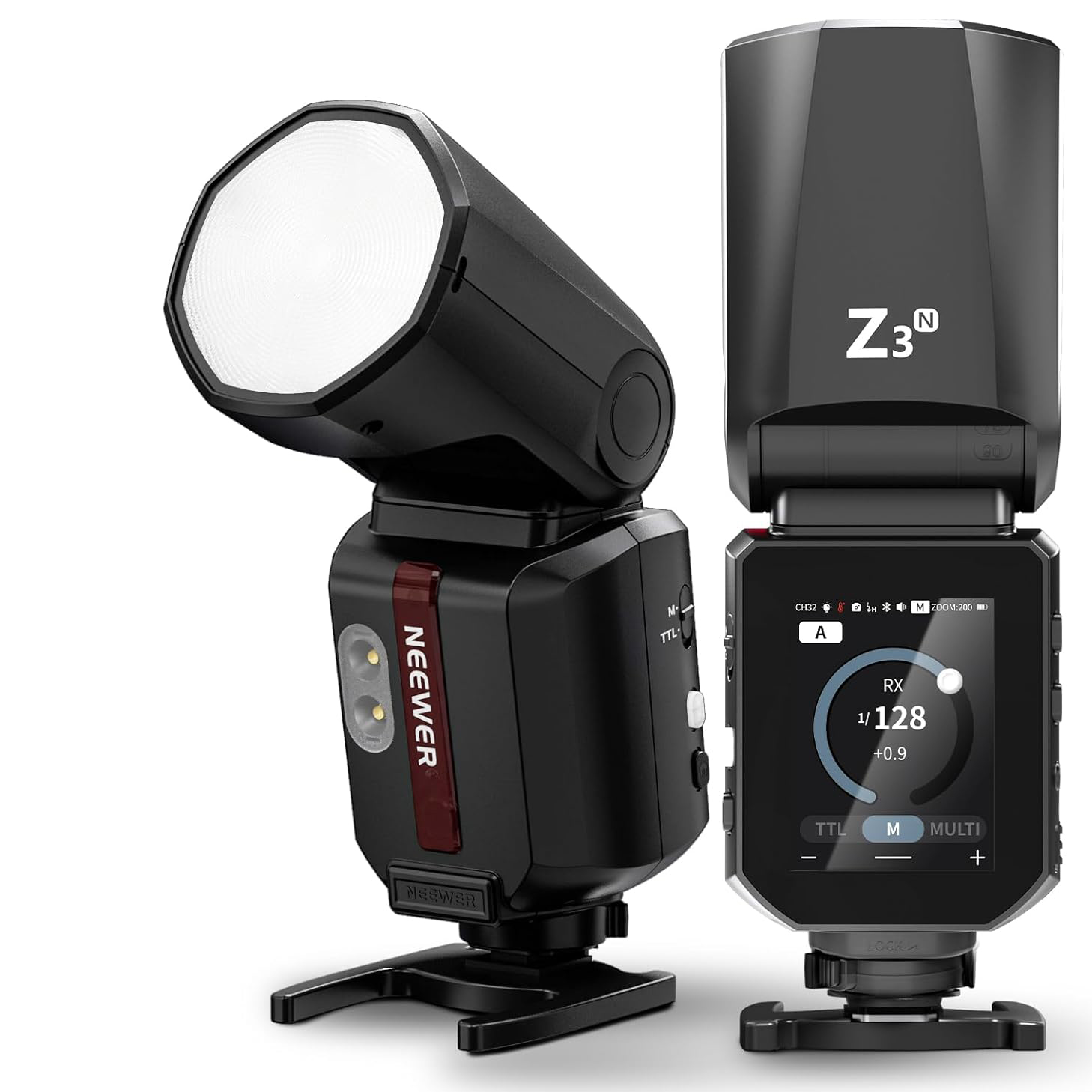 Neewer Z3 100Ws flash front and rear view