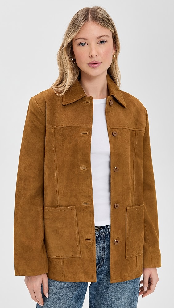 Reformation Veda Lincoln Suede Shirt Jacket