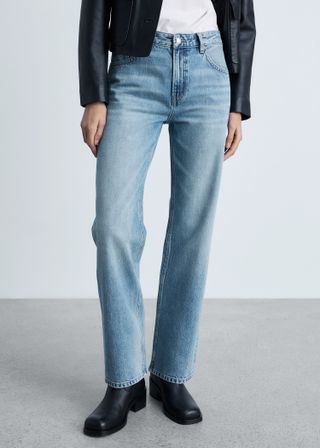 Miami Medium-Rise Straight-Fit Jeans - Women | Mango United Kingdom