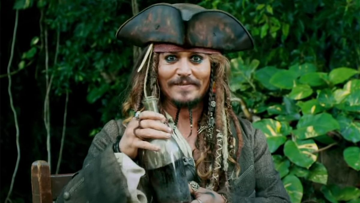 Johnny Depp doing press video for Disney&#039;s Pirates of the Caribbean: On Stranger Tides.