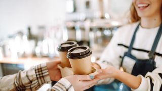 Take away coffee in coffee shop
