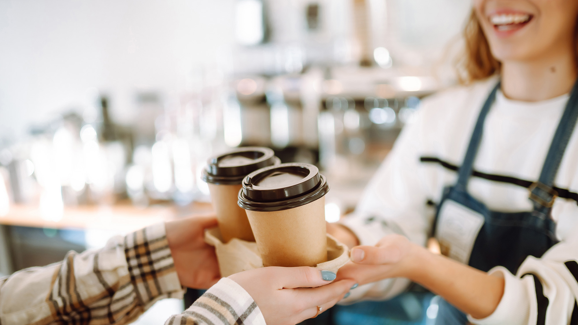 Take away coffee in coffee shop