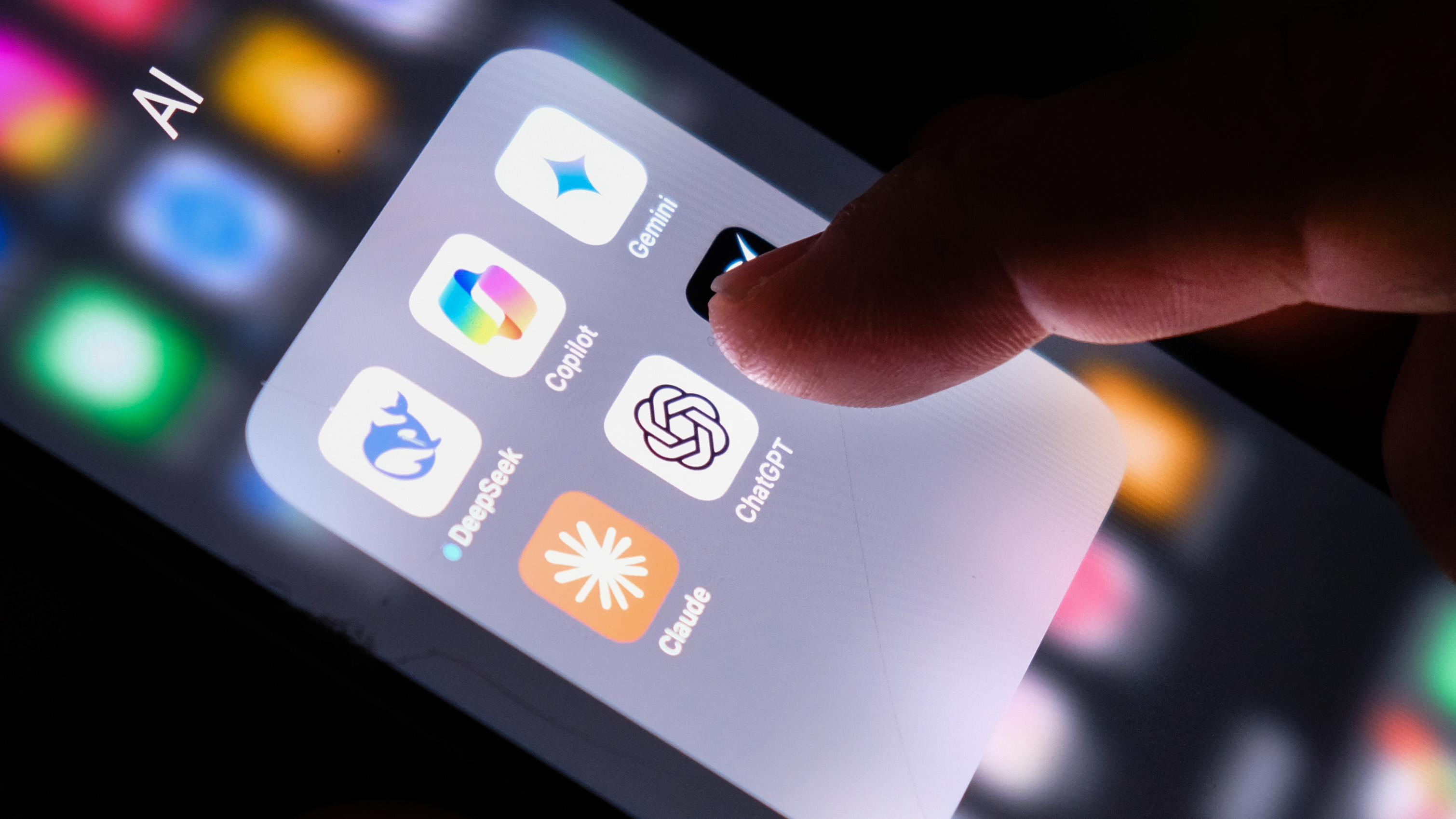 A collection of AI apps on a smartphone