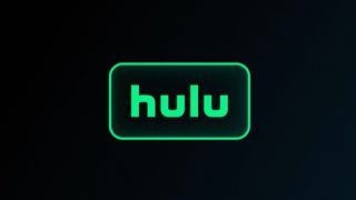 A screenshot of a the Hulu logo in front of a black background.