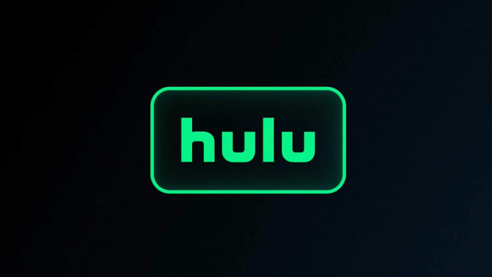 Zrzut ekranu przedstawiający logo Hulu na czarnym tle.