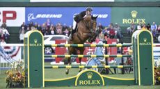 Pictured Scott Brash and Hello Sanctos winning the Rolex Grand Slam of Showjumping title at Spruce Meadows in 2015