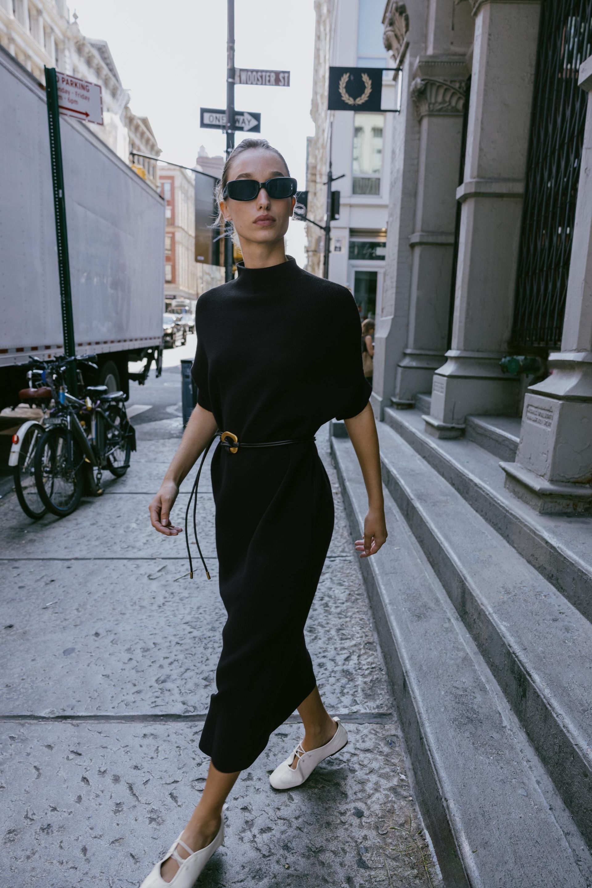Knit Dress With Belt