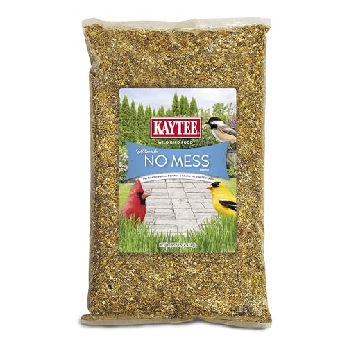 Kaytee Wild Bird Ultimate No Mess Wild Bird Food Seed for Cardinals, Finches, Chickadees, Nuthatches, Woodpeckers, Grosbeaks, Juncos and Other Colorful Songbirds, 9.75 Pound