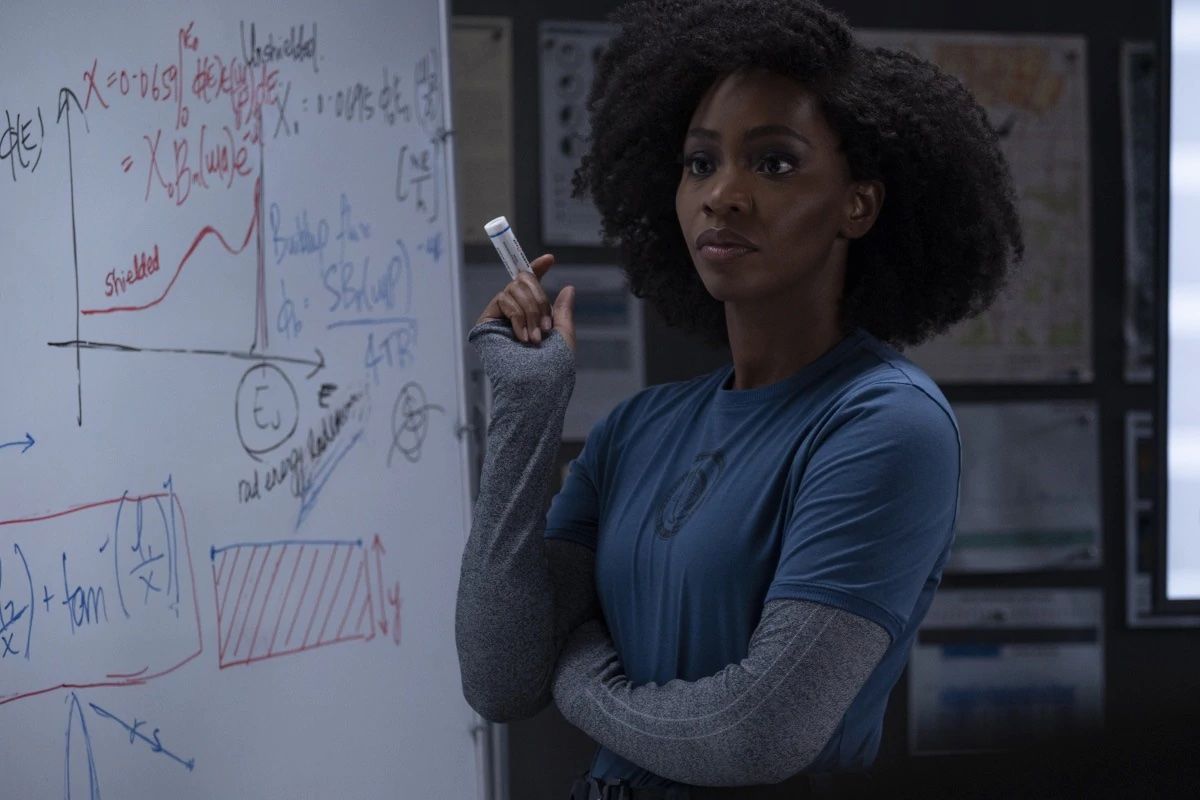 Monica Rambeau at a white board. 