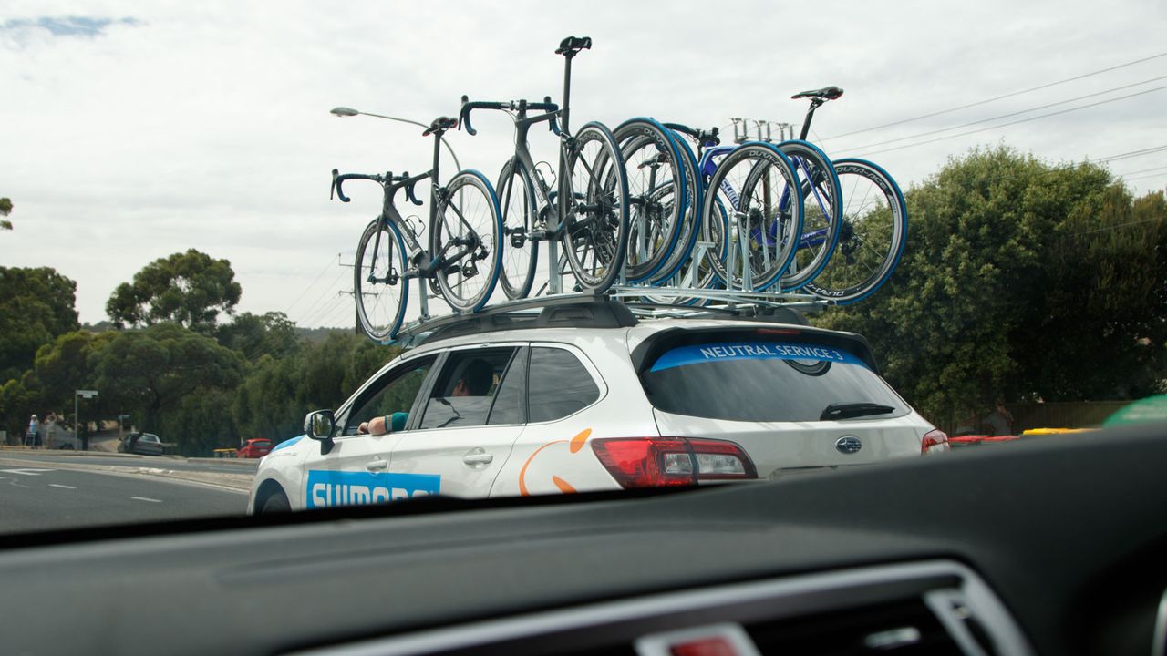 And we're away. Neutral Service car two drives up ahead