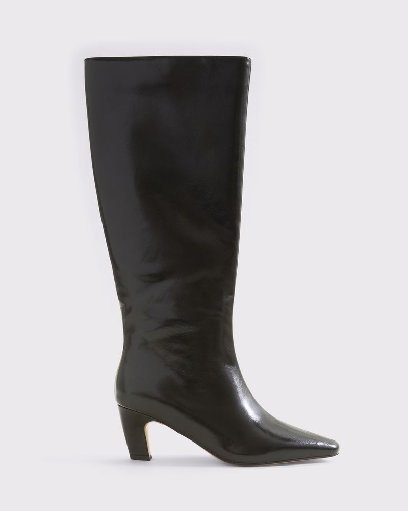 Vegan Leather Kitten Heel Boots