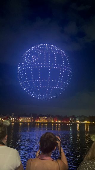 The Death Star from the Disney Dreams That Soar drone show.