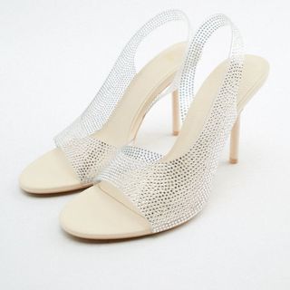 jewelled vinyl heels