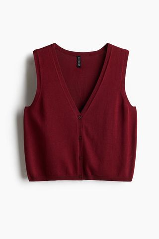 Button-Front Sweater Vest