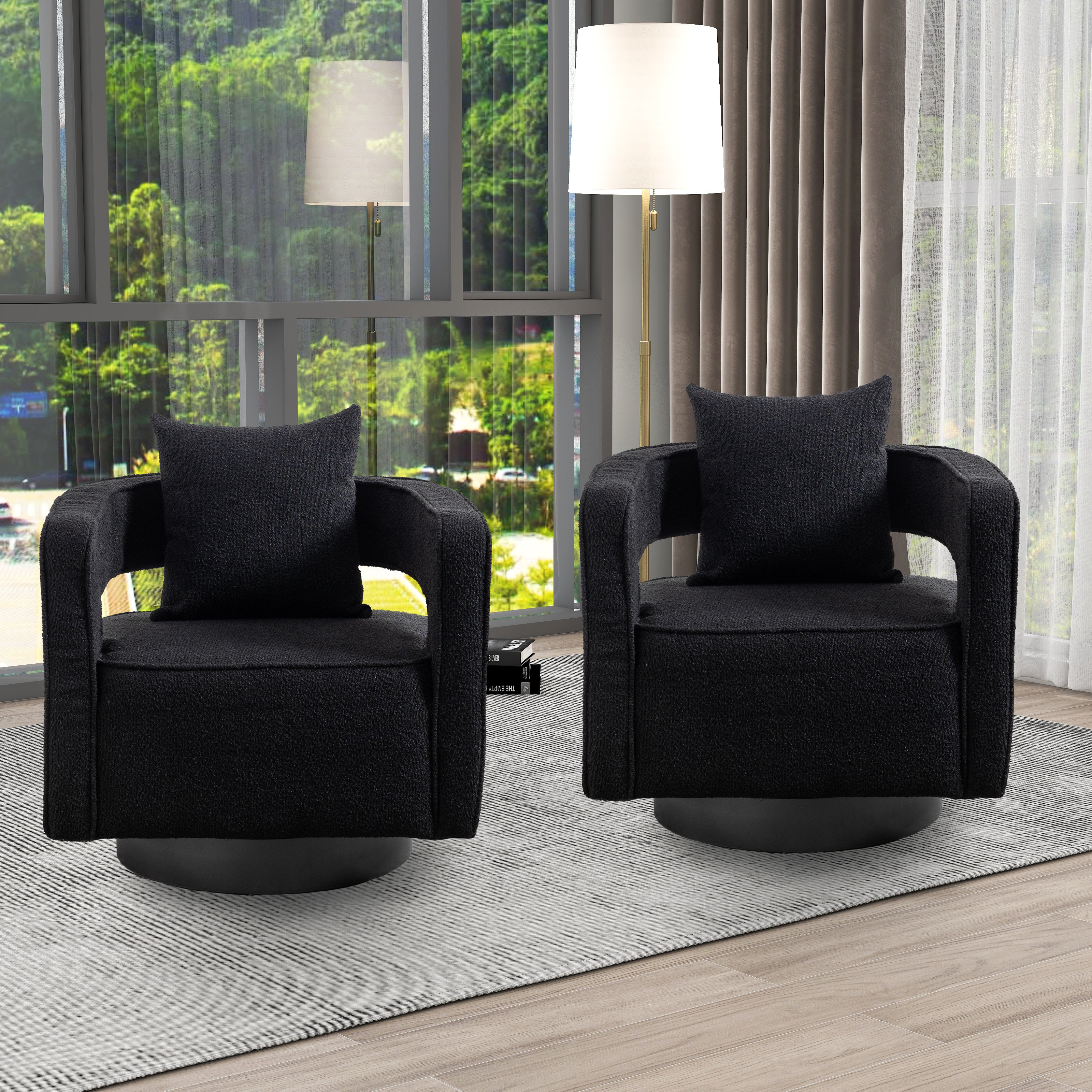 Upholstered Swivel Barrel Chair