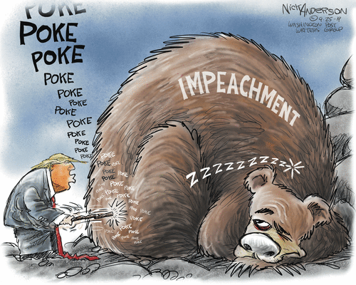 Political Cartoon U.S. Trump Ukraine Impeachment Bear