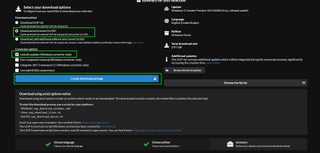 Select download options