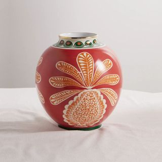 red decorative vase