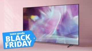 Samsung QLED TV with a Black Friday tag