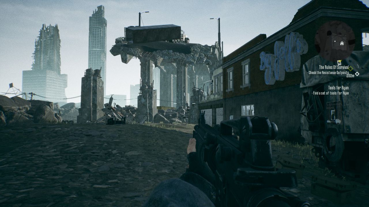 Terminator: Resistance running on Intel UHD 630 with different FidelityFX Super Resolution modes