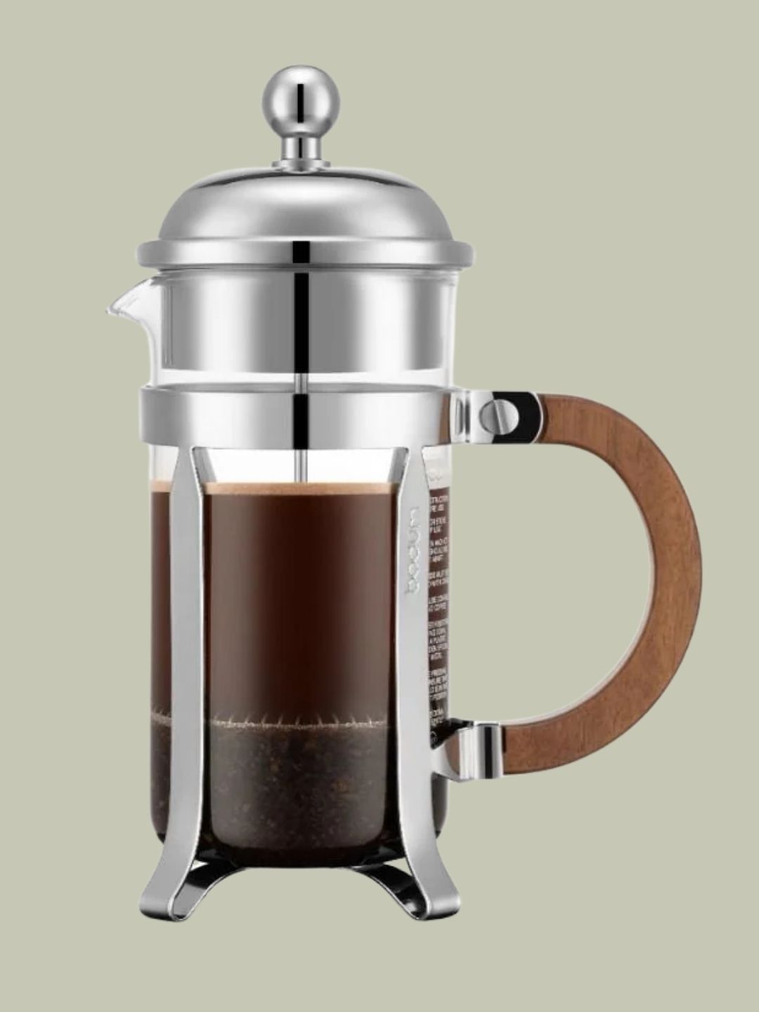 Bodum, Caffettiera 0.3l French Press Chambord With Wooden Handle
