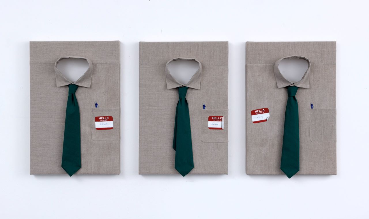 Amelia Cross blends tailoring and painting, with unique and uncanny results