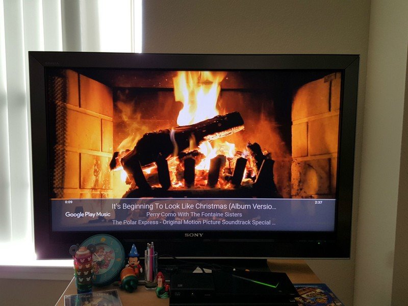 Google Play Music fireplace visualizer