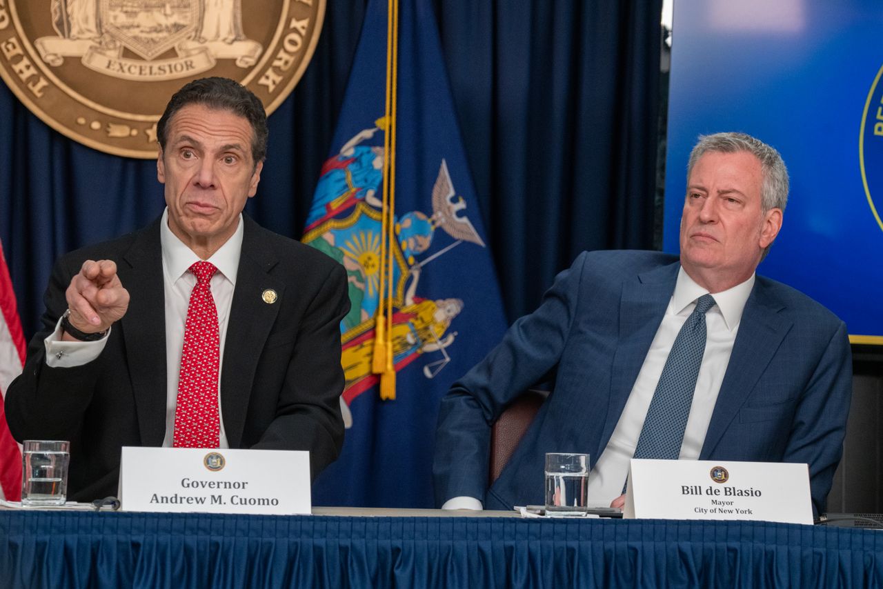 Andrew Cuomo and Bill de Blasio.