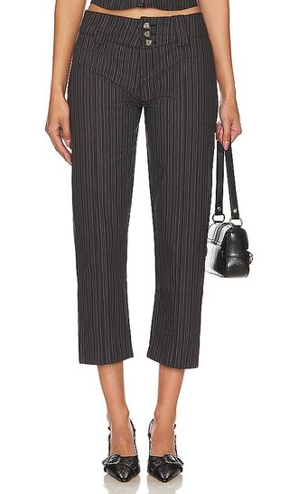 Tailored 3/4 Stripe Button Trousers